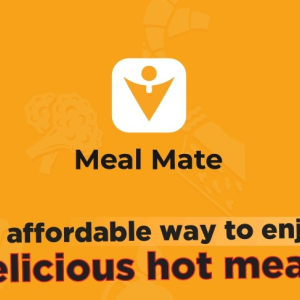 Image showing the Meal Mate logo and the text An affordable way to enjoy delicious hot meals