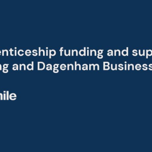 Logo for event saying Apprenticeship funding and support for Barking and Dagenham Businesses