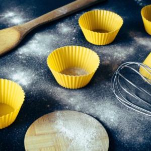 Image of cupcake cakes and baking equipment