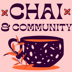 Chai & community logo with a drawn tea mug