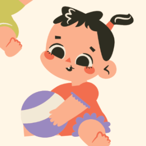 Colourful drawing of a toddler