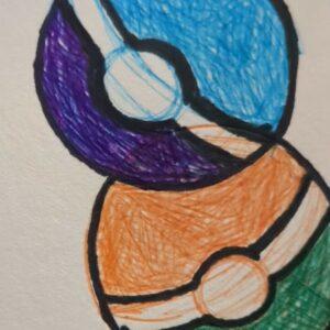 Hand drawn pokemon balls
